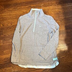 Vineyard Vines Gray Quarter-Zip Pullover S